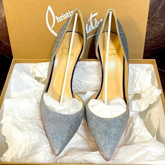 Christian Louboutin iconic ‘Iriza’ starburst discoball sky high 100mm EU38 - Picture 1 of 8